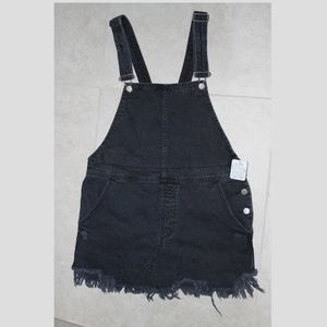 Free People Black Overall Skirt Size 8 NWT